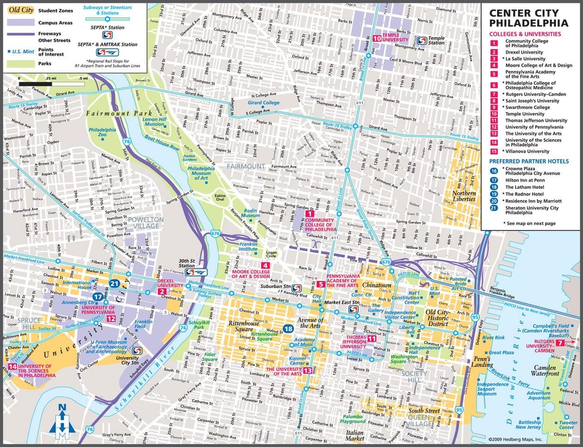 فلاڈیلفیا سیاحوں کی نقشہ
