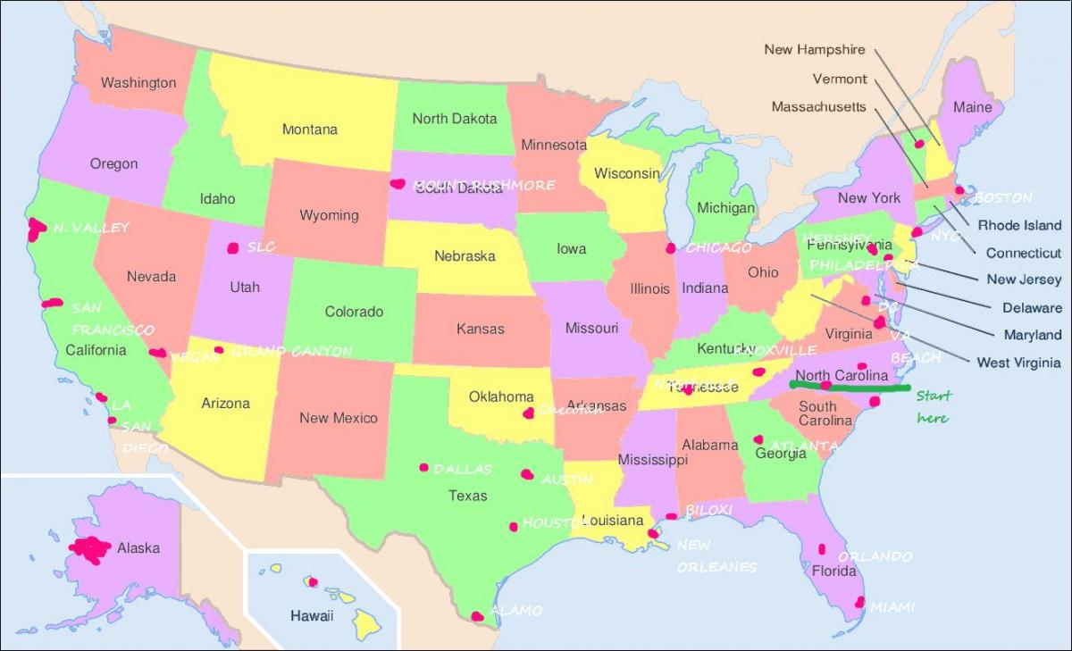 فلاڈیلفیا پر امریکہ کا نقشہ